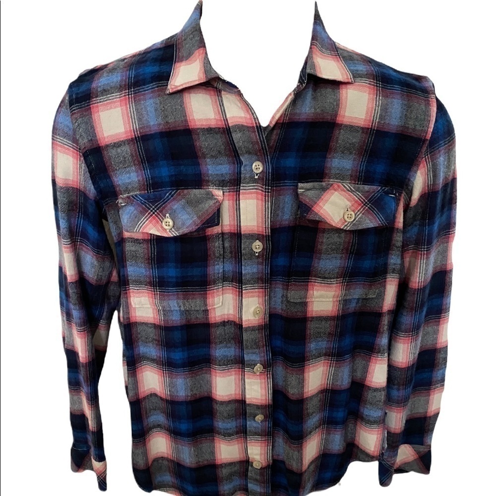 GAP Pendleton Pink & Blue Plaid Long Sleeve Shirt Women S Small